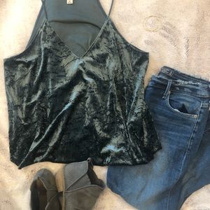 Crushed velvet boxy tank top